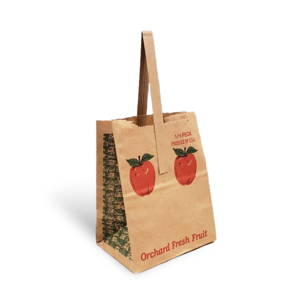 1/4 Peck Brown Paper Apple Tote Bag