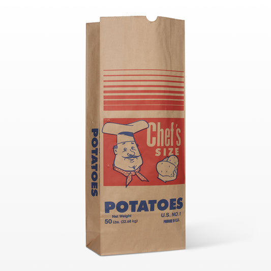 50 lb. Brown Solid Chefs Potato Bags