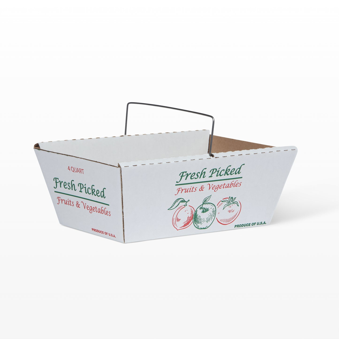 4 Quart Corrugated Basket w/Handles