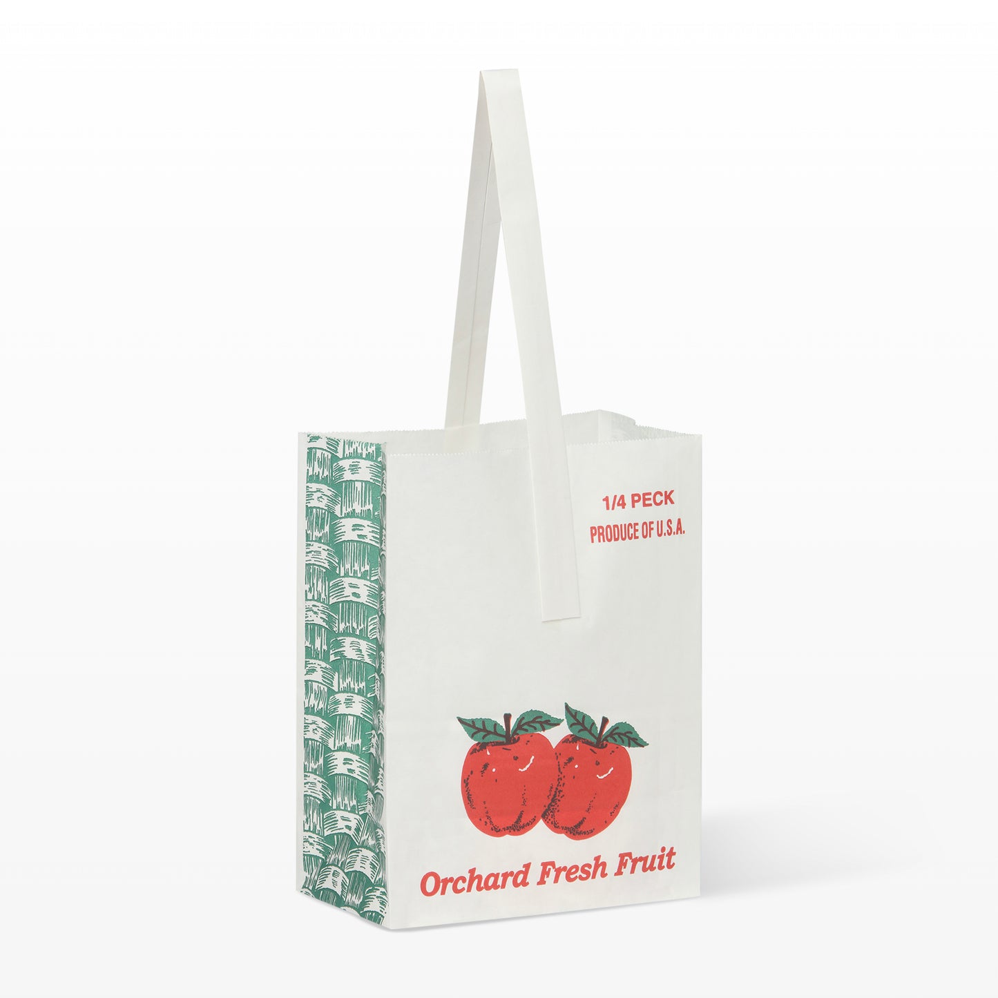 1/4 Peck White Paper Apple Tote Bag