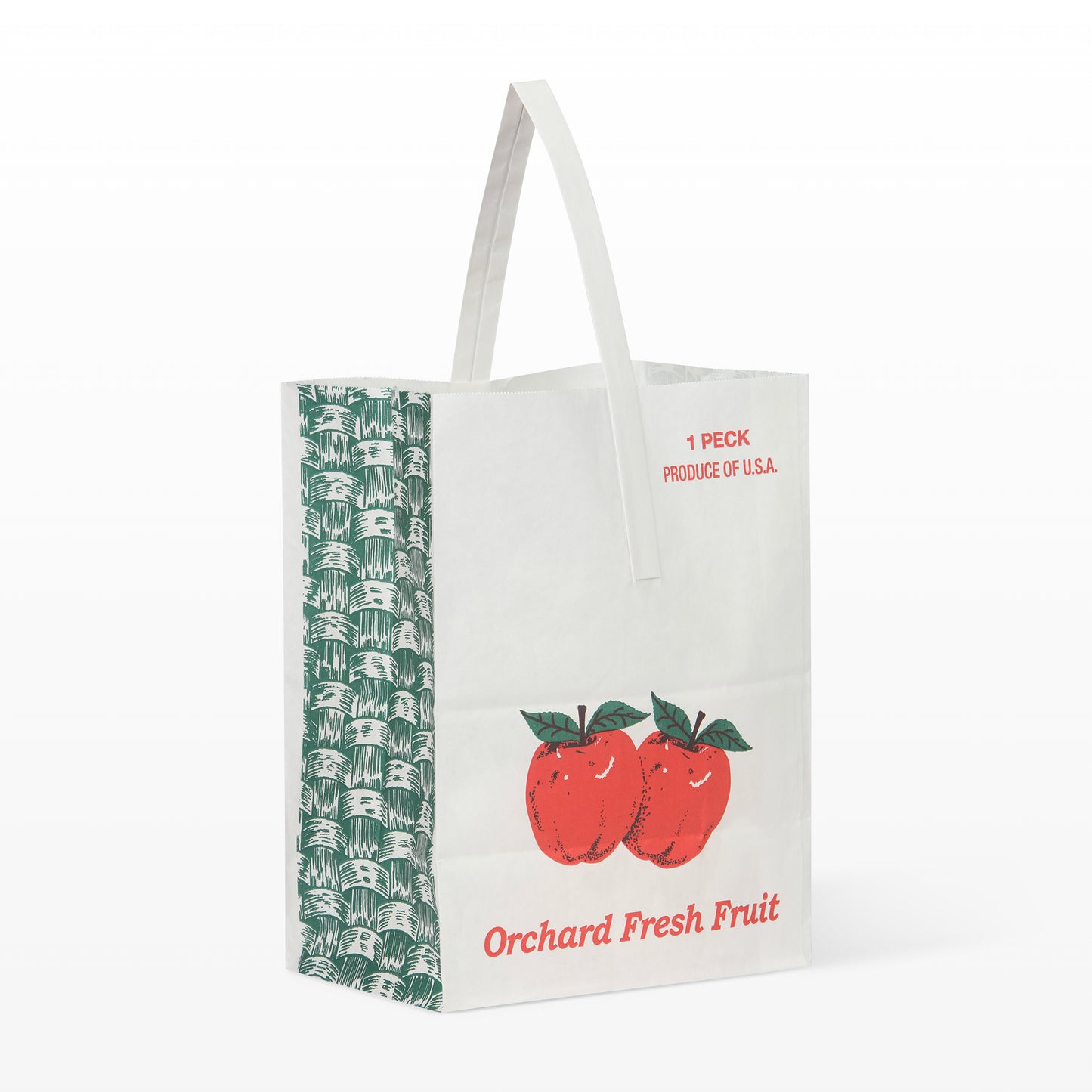 1 Peck White Paper Apple Tote Bag