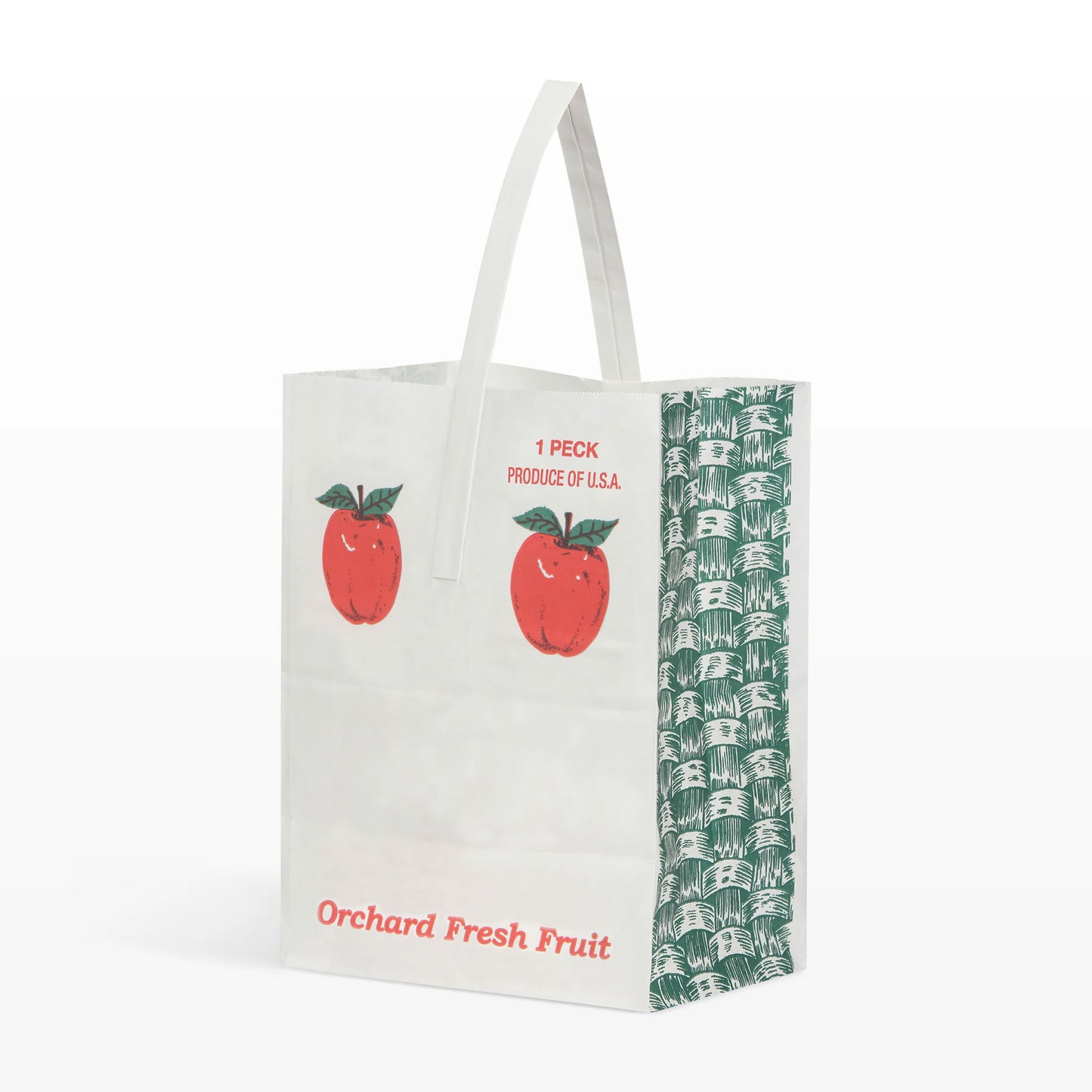 1 Peck White Paper Apple Tote Bag