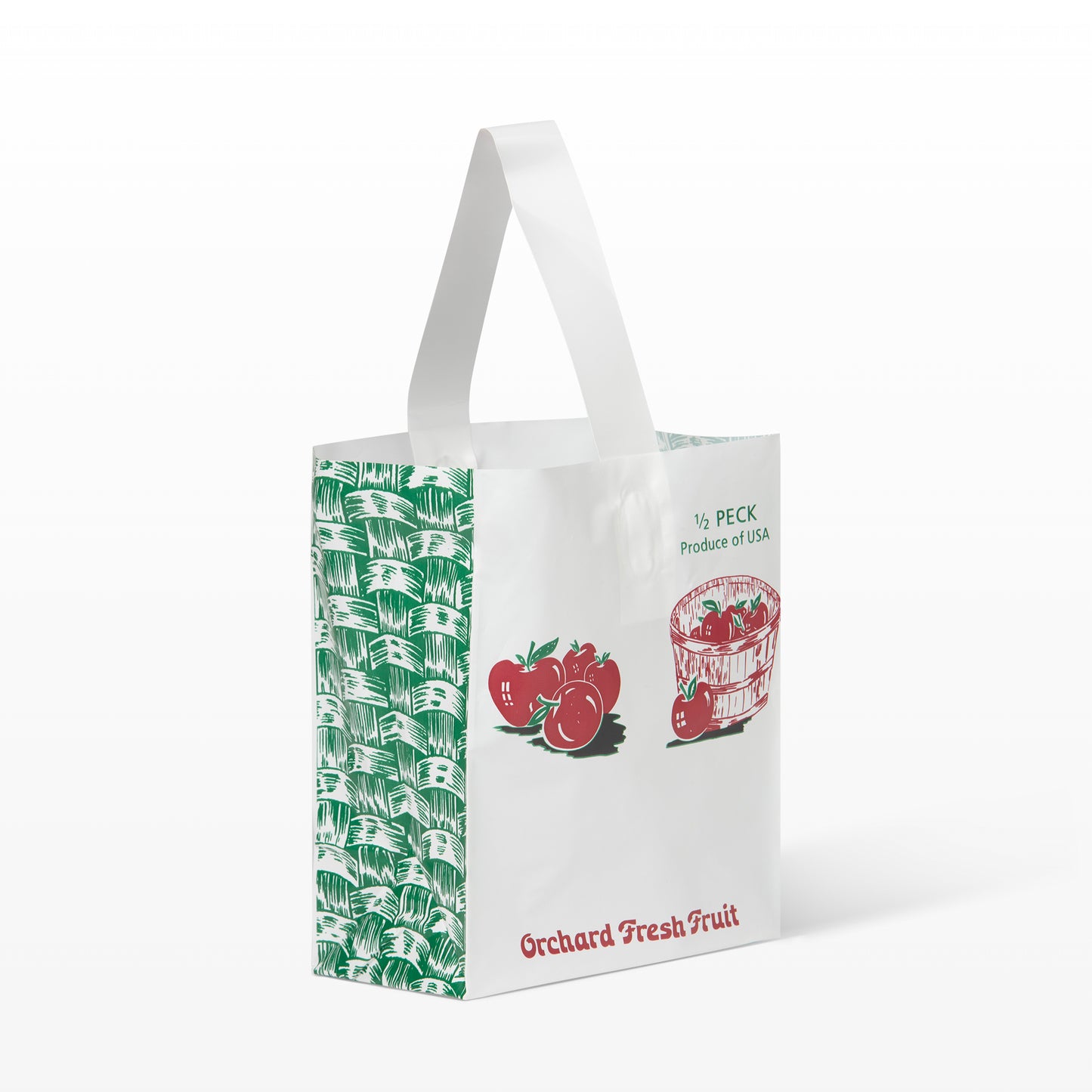 1/2 Peck Plastic Apple Tote Bags
