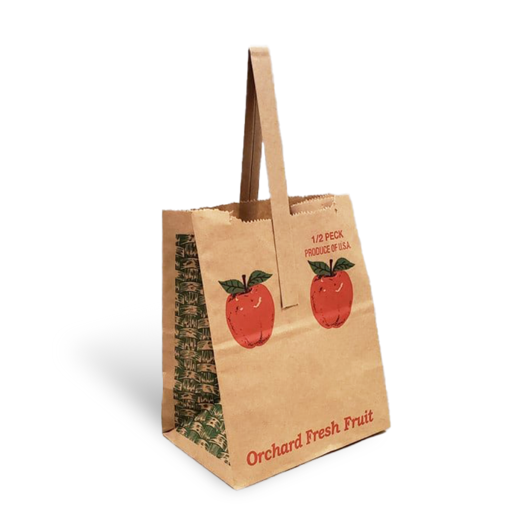 1/2 Peck White Paper Apple Tote Bag