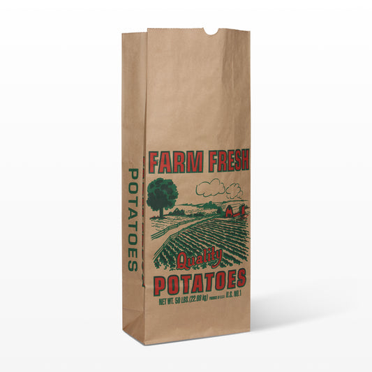 50 lb. Brown Solid Farm Fresh Potato Bags