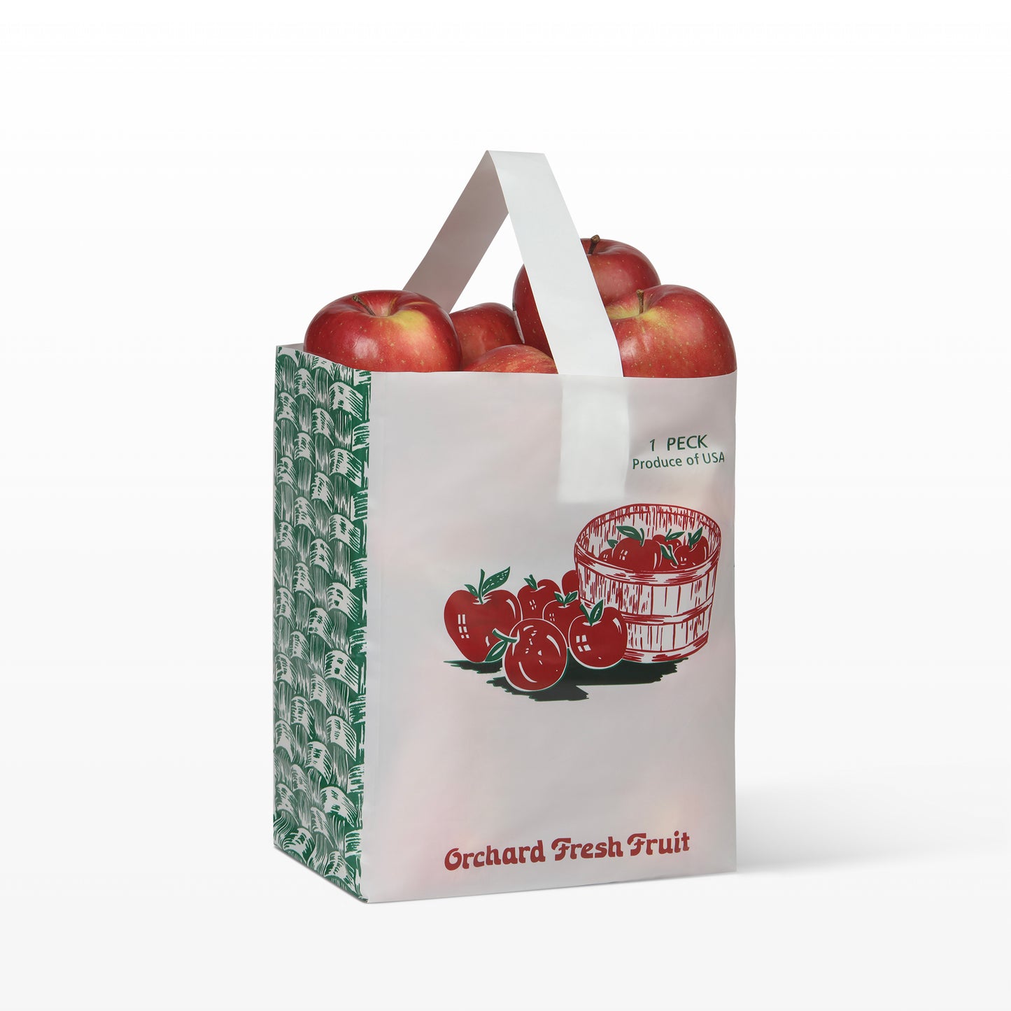1 Peck Plastic Apple Tote Bags